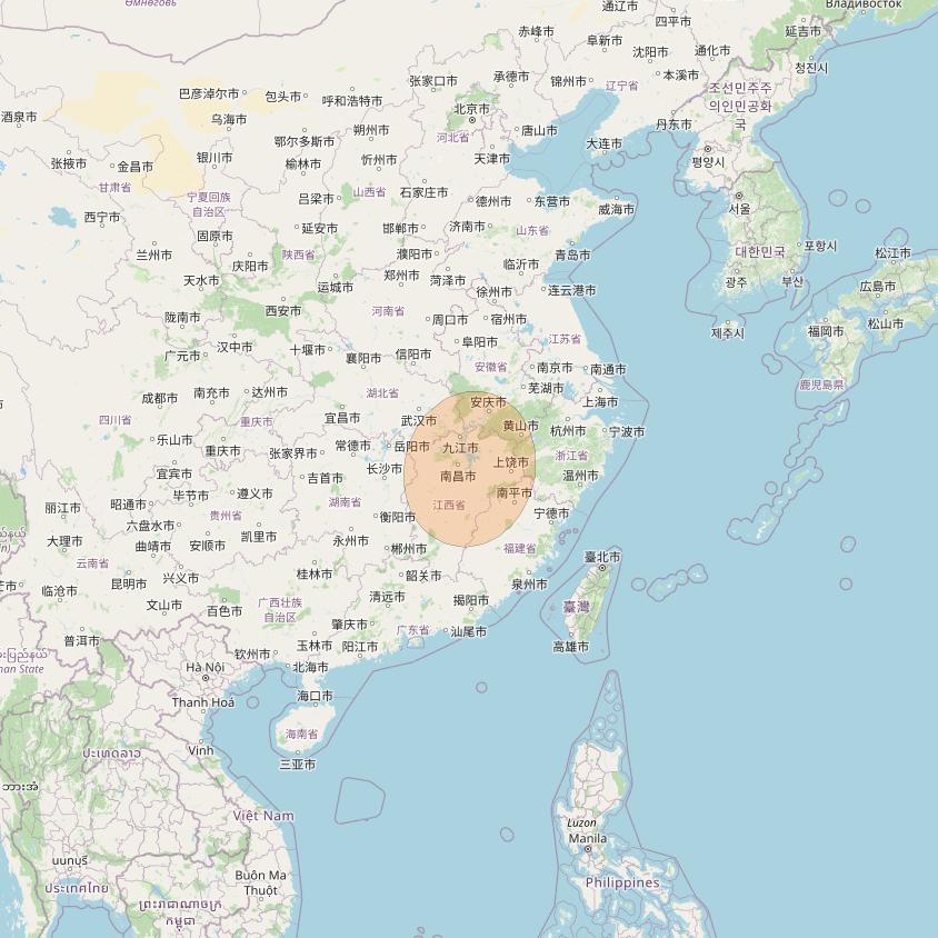 Chinasat 16 at 110° E downlink Ka-band S09 User Spot beam coverage map
