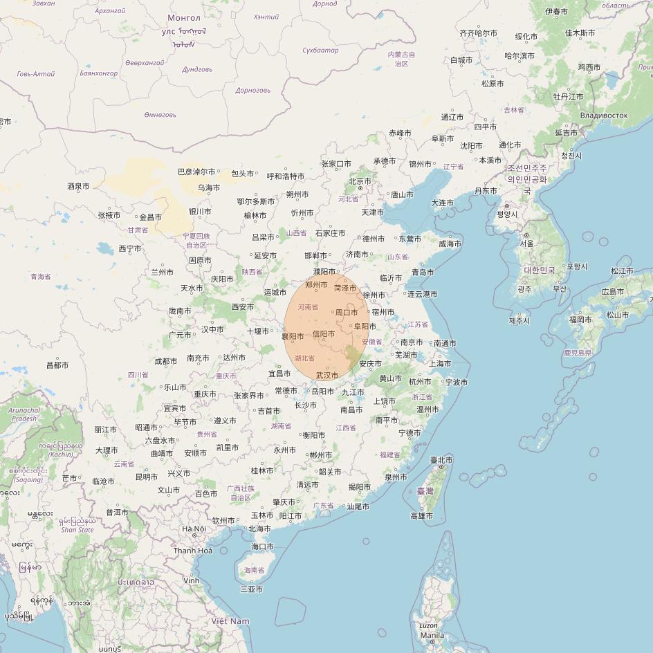 Chinasat 16 at 110° E downlink Ka-band S17 User Spot beam coverage map
