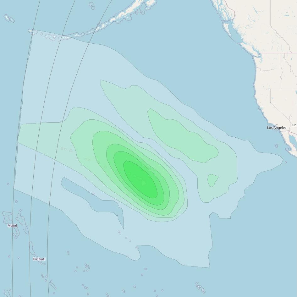 Echostar T1 at 111° W downlink S-band Hawaii Beam coverage map
