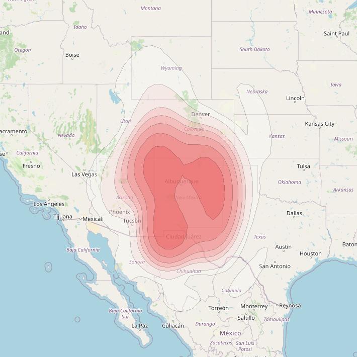 Echostar 14 at 119° W downlink Ku-band Spot B08 (Albuquerque) beam coverage map