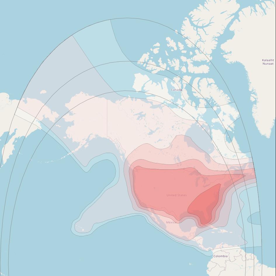 SES 15 at 129° W downlink Ku-band North America beam coverage map