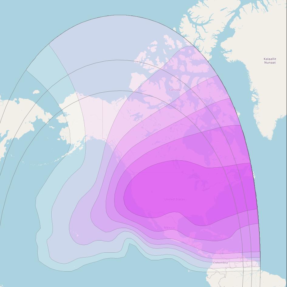 AMC 1 at 131° W downlink C-band CTH beam coverage map