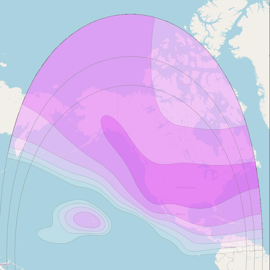 Galaxy 33 at 133° W downlink C-band North America beam coverage map