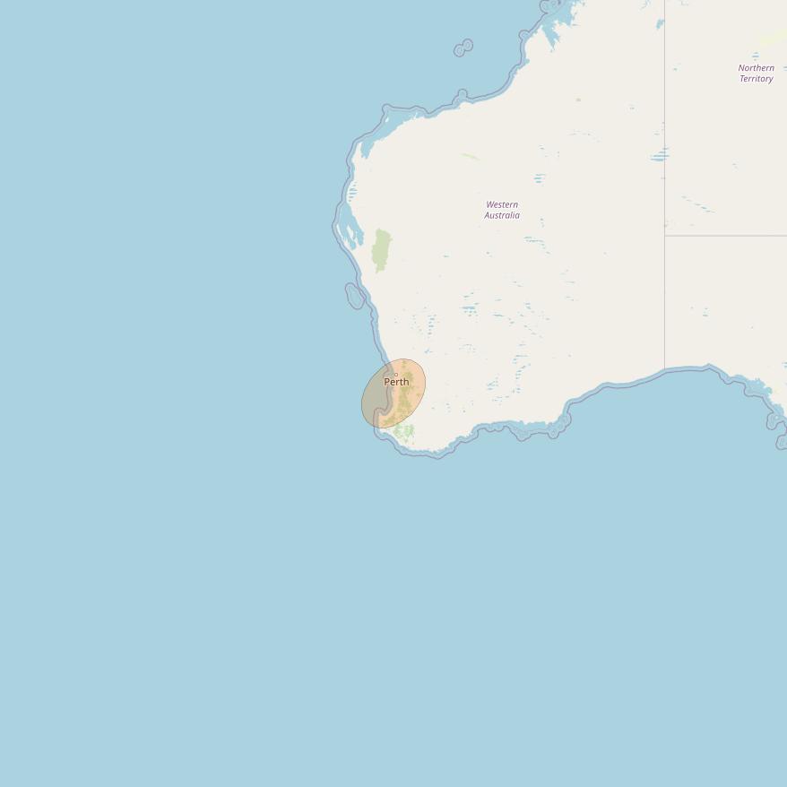 NBN-Co 1A at 140° E downlink Ka-band 66 (Perth) narrow spot beam coverage map