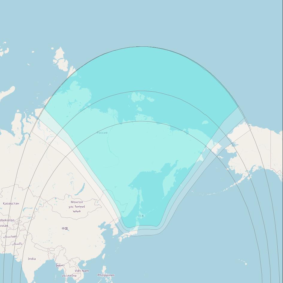 Inmarsat-4F1 at 143° E downlink L-band R012 Regional Spot beam coverage map