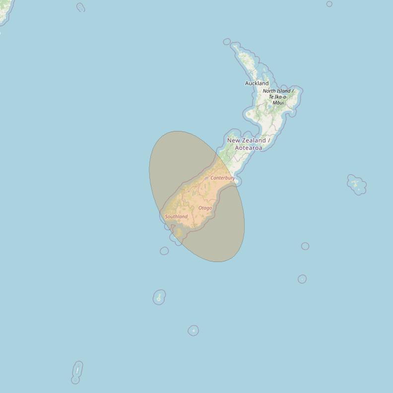 JCSat 1C at 150° E downlink Ka-band S41 (NZ South Island/RHCP/A) User Spot beam coverage map