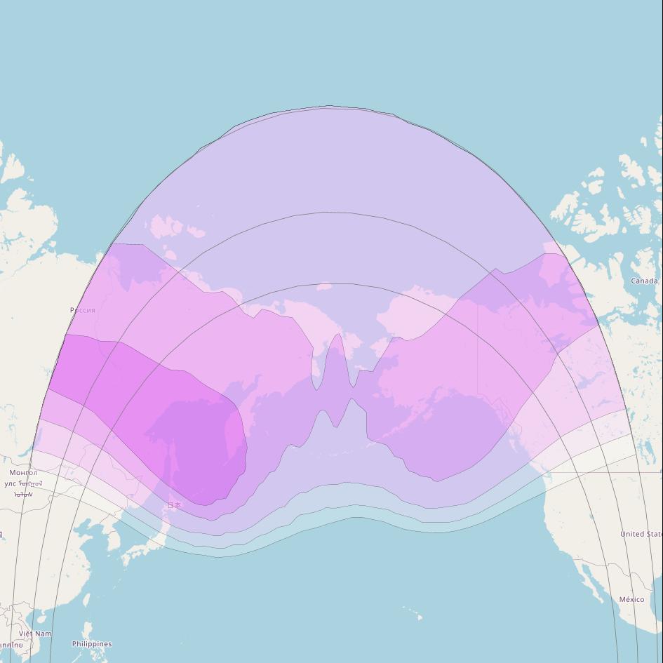Yamal 300K at 177° W downlink C-band Northern beam coverage map