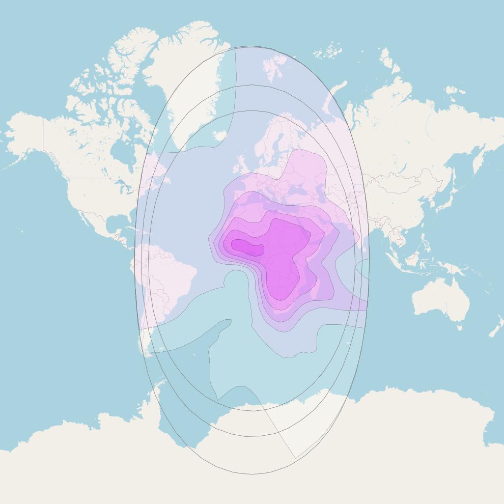 Eutelsat 3B at 3° E downlink C-band Global beam coverage map