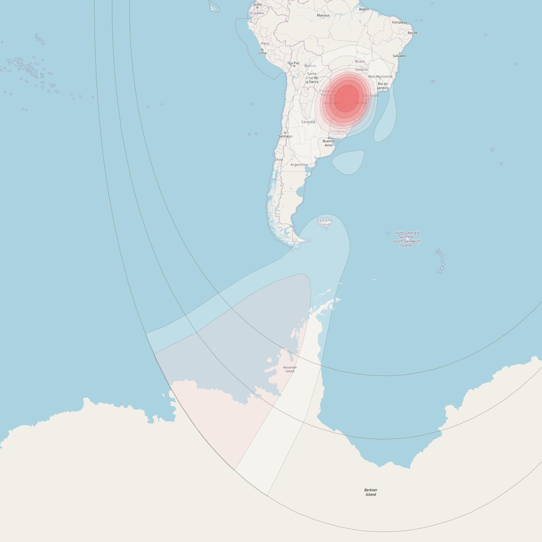 Intelsat 32e at 43° W downlink Ku-band BIHD User Spot beam coverage map