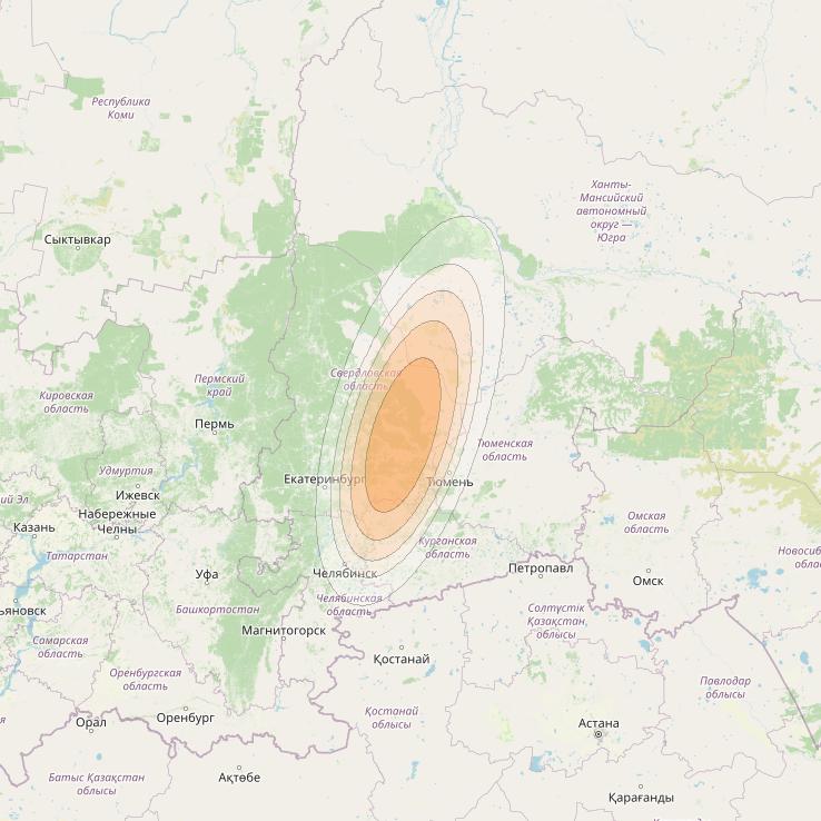 Yamal 601 at 49° E downlink Ka-band Spot24 Pol B MG-2 beam coverage map