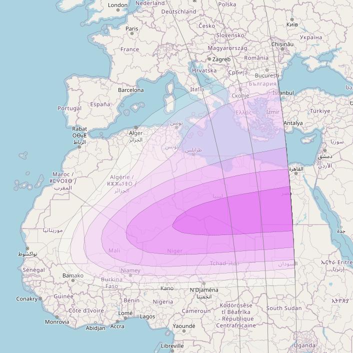 Intelsat 902 at 50° W downlink C-band North East Zone beam coverage map