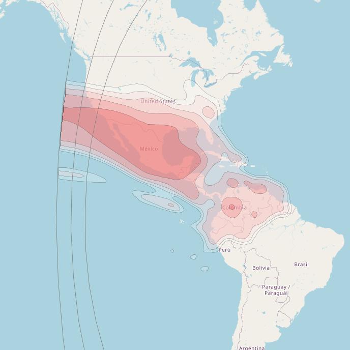 Intelsat 23 at 53° W downlink Ku-band North Latin America beam coverage map