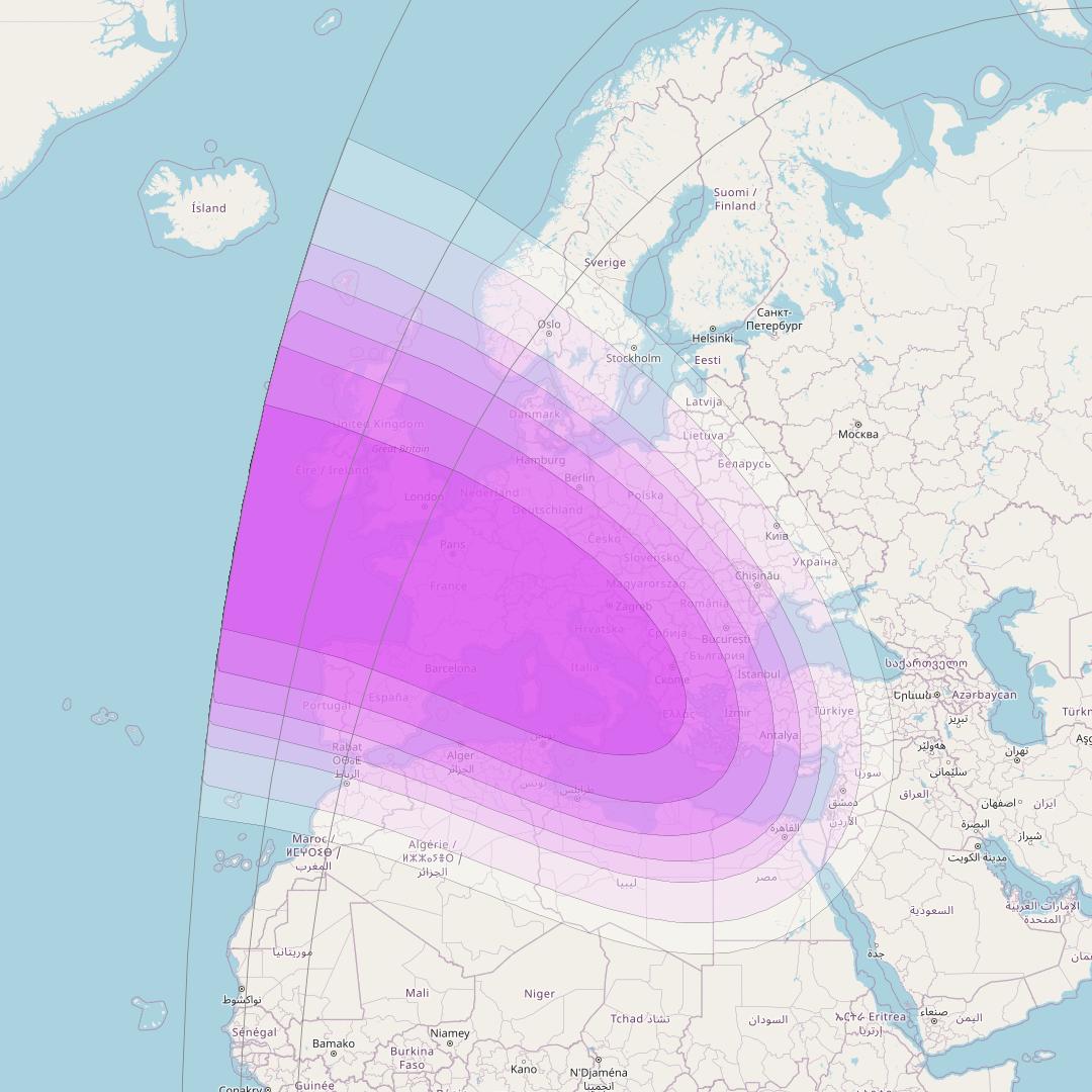 Intelsat 33e at 60° E downlink C-band Spot4 User beam coverage map