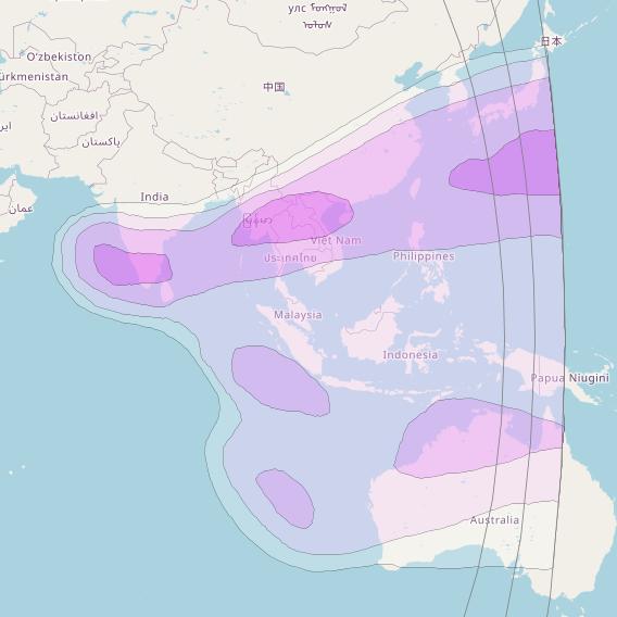 Intelsat 906 at 64° E downlink C-band Southeast Zone Beam coverage map