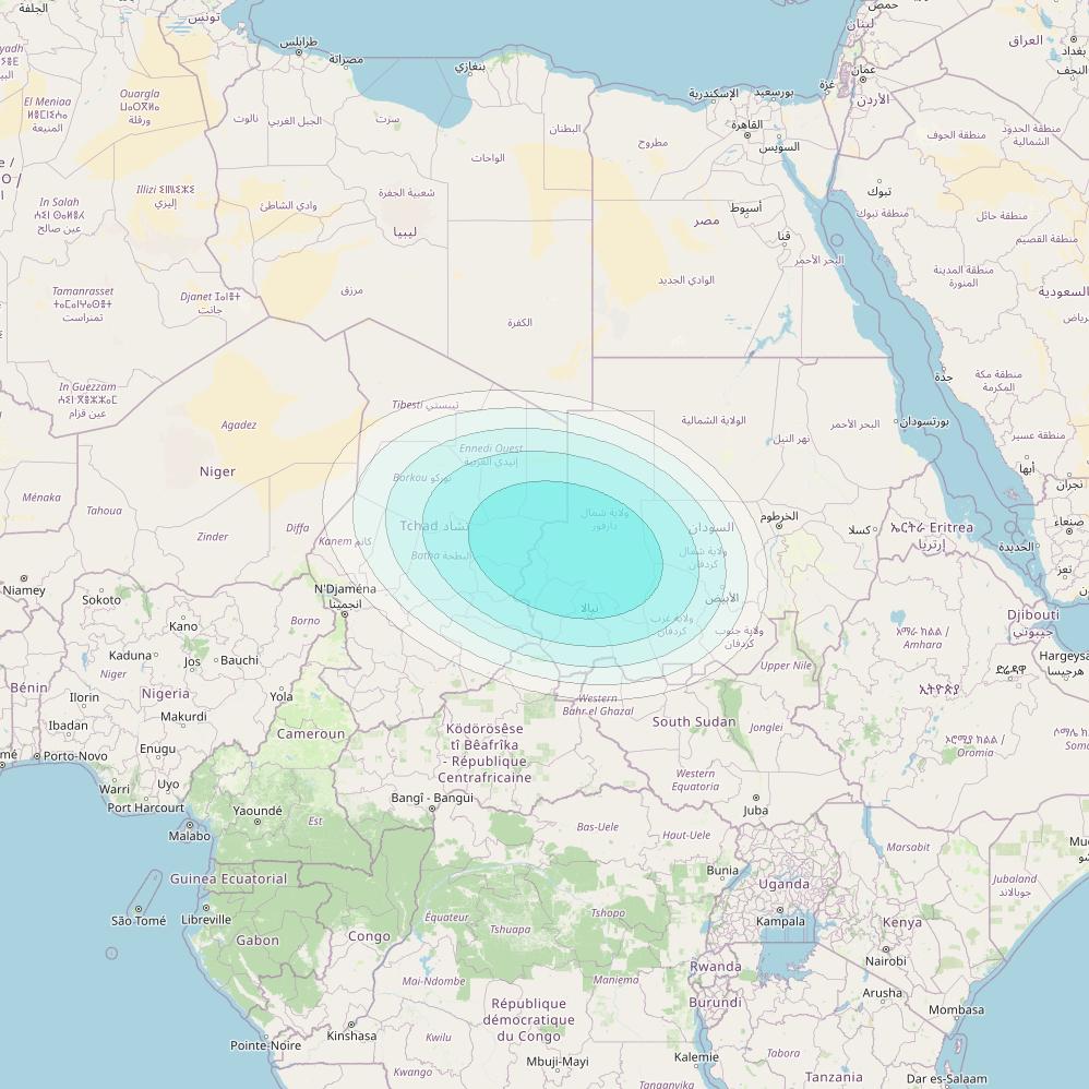 Inmarsat-4F2 at 64° E downlink L-band S025 User Spot beam coverage map