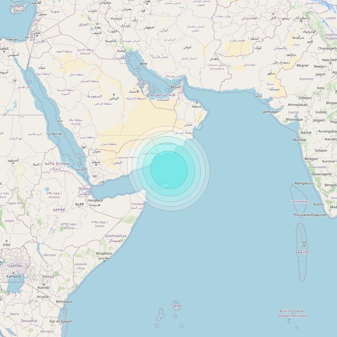 Inmarsat-4F2 at 64° E downlink L-band S077 User Spot beam coverage map