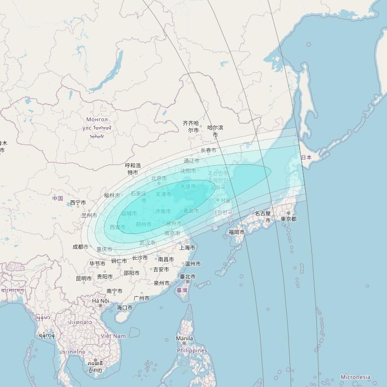 Inmarsat-4F2 at 64° E downlink L-band S177 User Spot beam coverage map