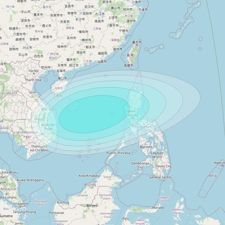 Inmarsat-4F2 at 64° E downlink L-band S185 User Spot beam coverage map