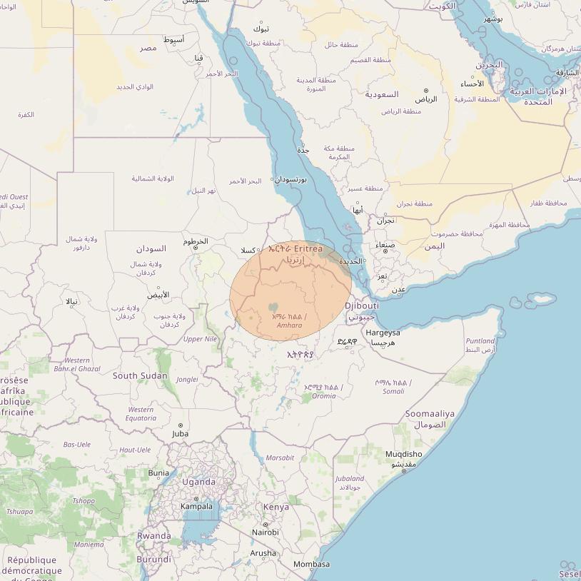 Eutelsat Konnect at 7° E downlink Ka-band AF19 User Spot beam coverage map