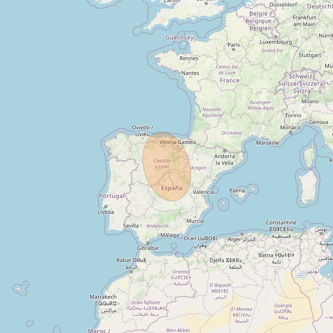 Eutelsat Konnect at 7° E downlink Ka-band EU13 User Spot beam coverage map