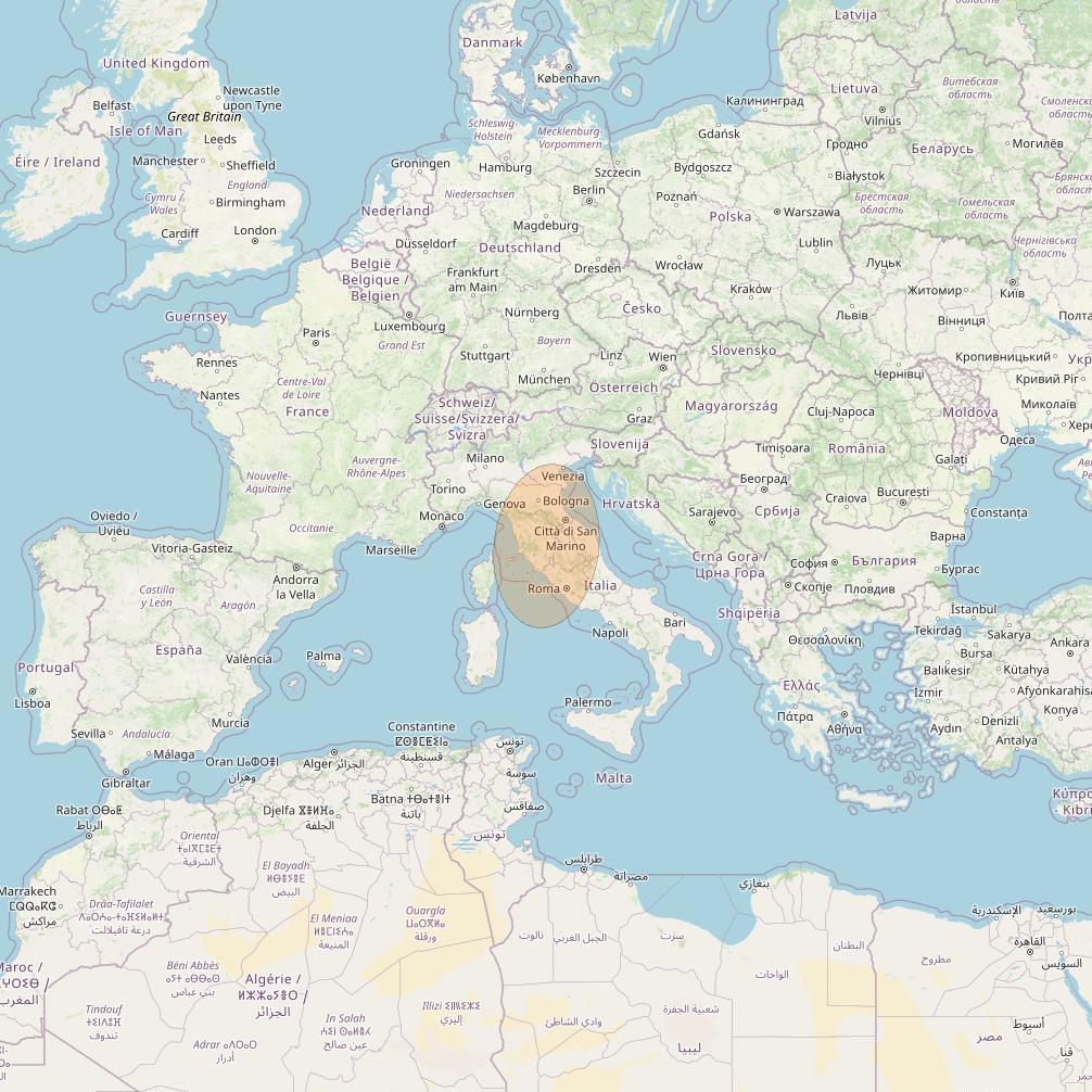 Eutelsat Konnect at 7° E downlink Ka-band EU24 User Spot beam coverage map