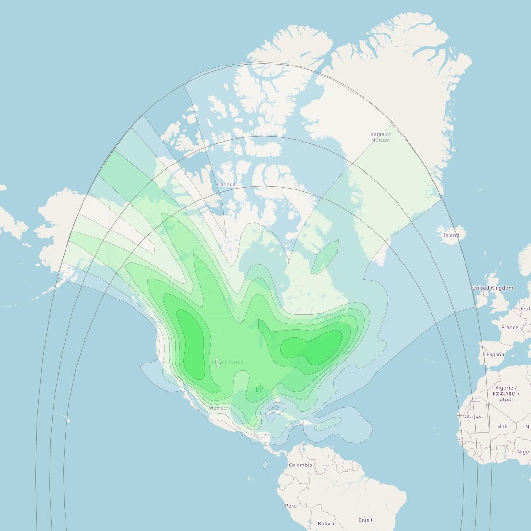 Sirius FM-5 at 86° W downlink S-band CONUS beam coverage map