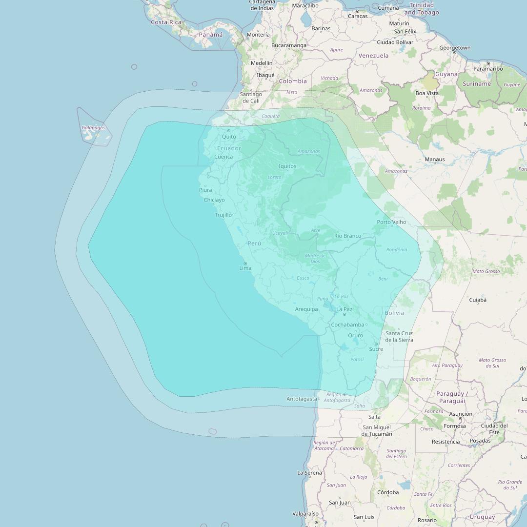 Inmarsat-4F3 at 98° W downlink L-band R005 Regional Spot beam coverage map