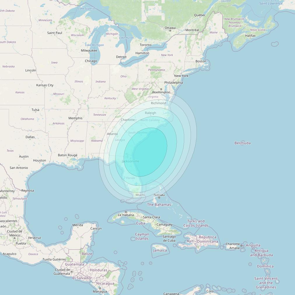 Inmarsat-4F3 at 98° W downlink L-band S136 User Spot beam coverage map