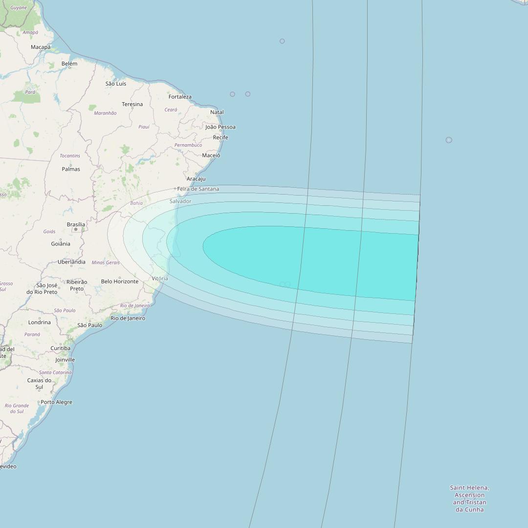 Inmarsat-4F3 at 98° W downlink L-band S188 User Spot beam coverage map