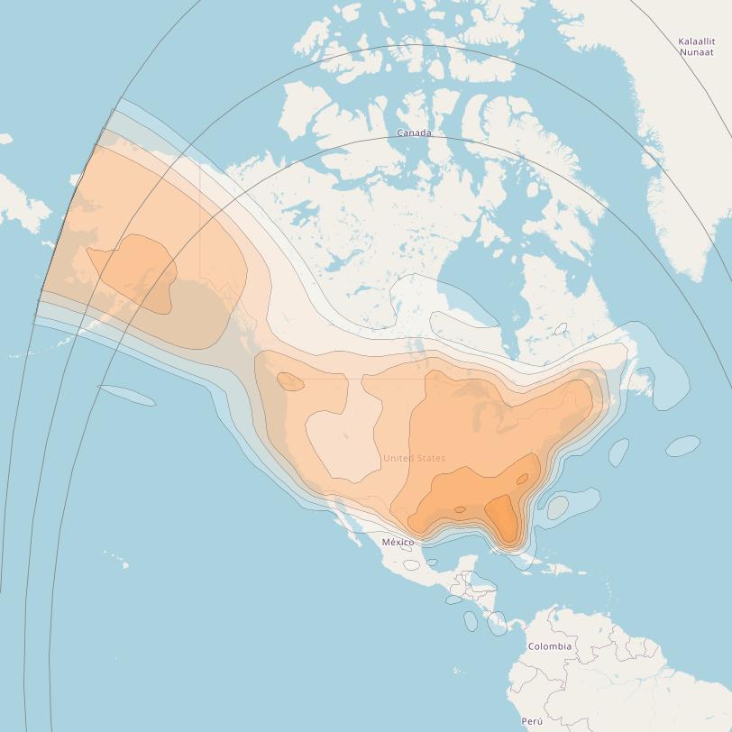 Directv 14 at 99° W downlink Ka-band NATL beam coverage map